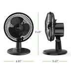 Holmes 6” Personal Table Fan – 2 Speeds, Compact, 15° Head Tilt, Wide-Angle Oscillation, Black