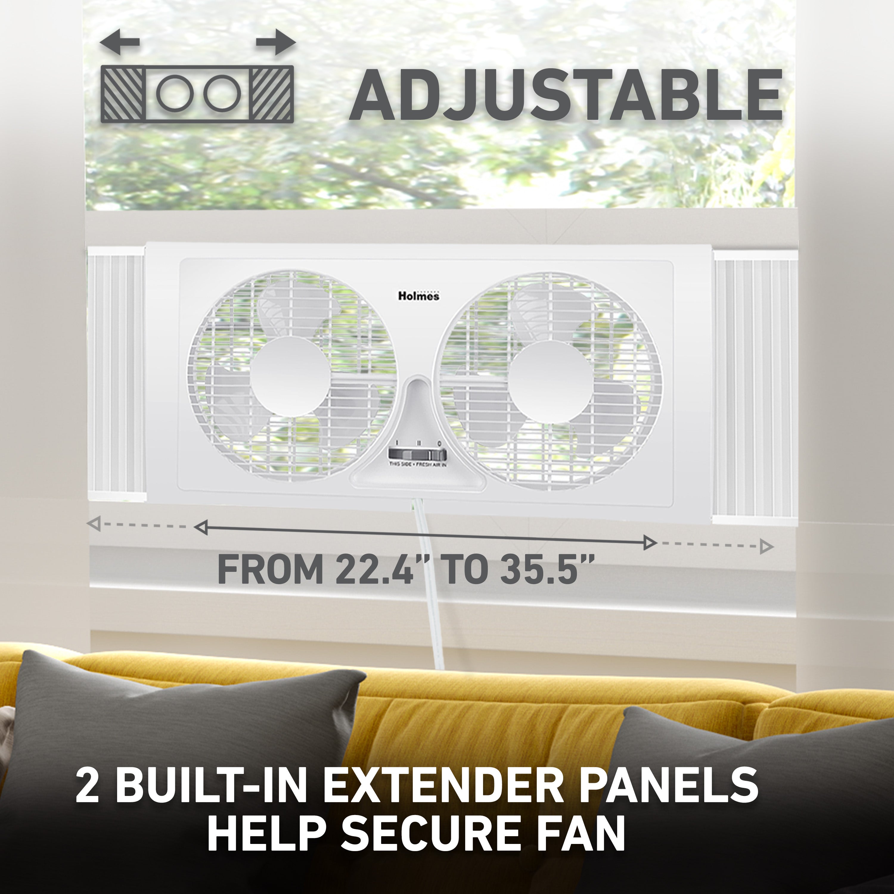 Holmes® 9-Inch Manual Window Fan, White