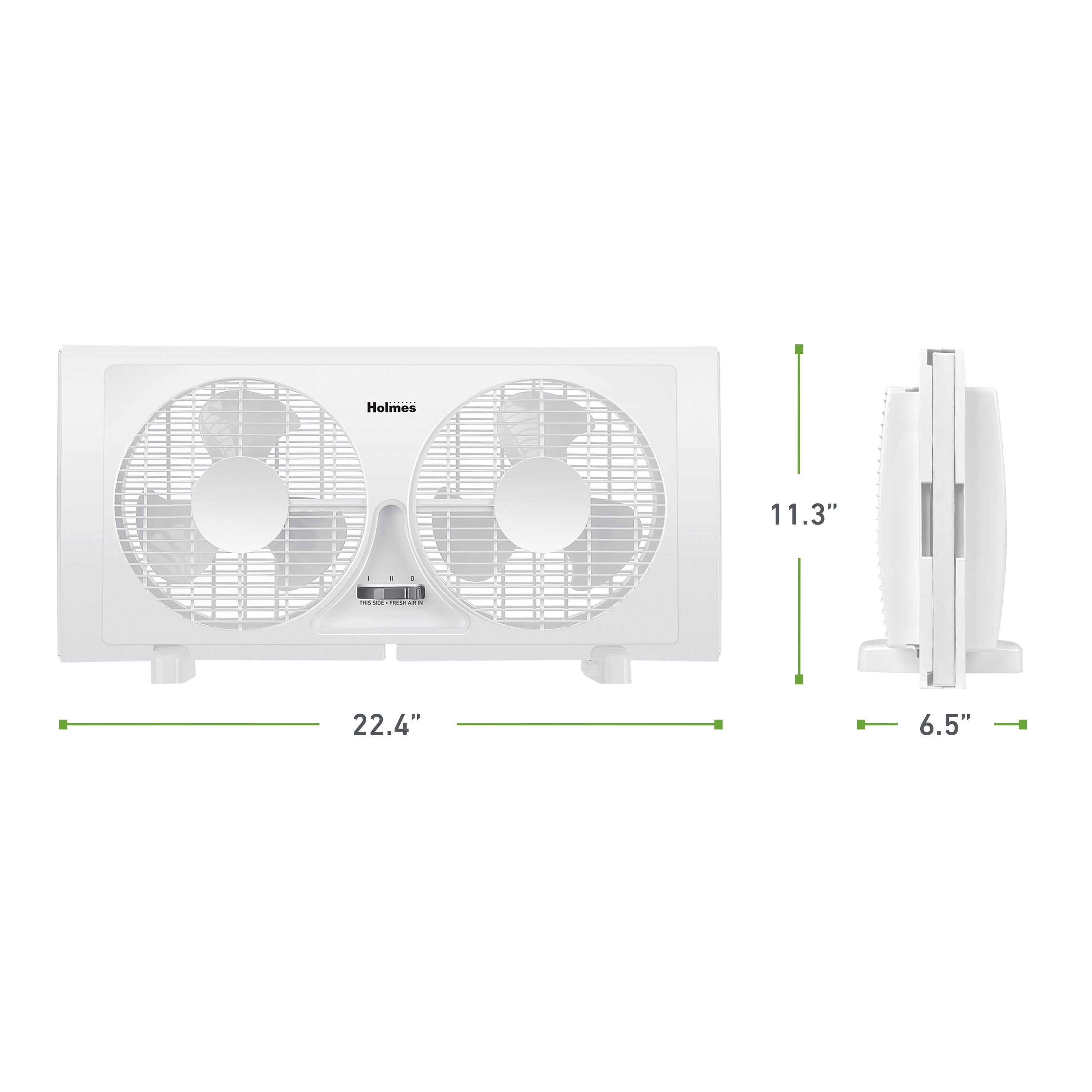 Holmes® 9-Inch Manual Window Fan, White