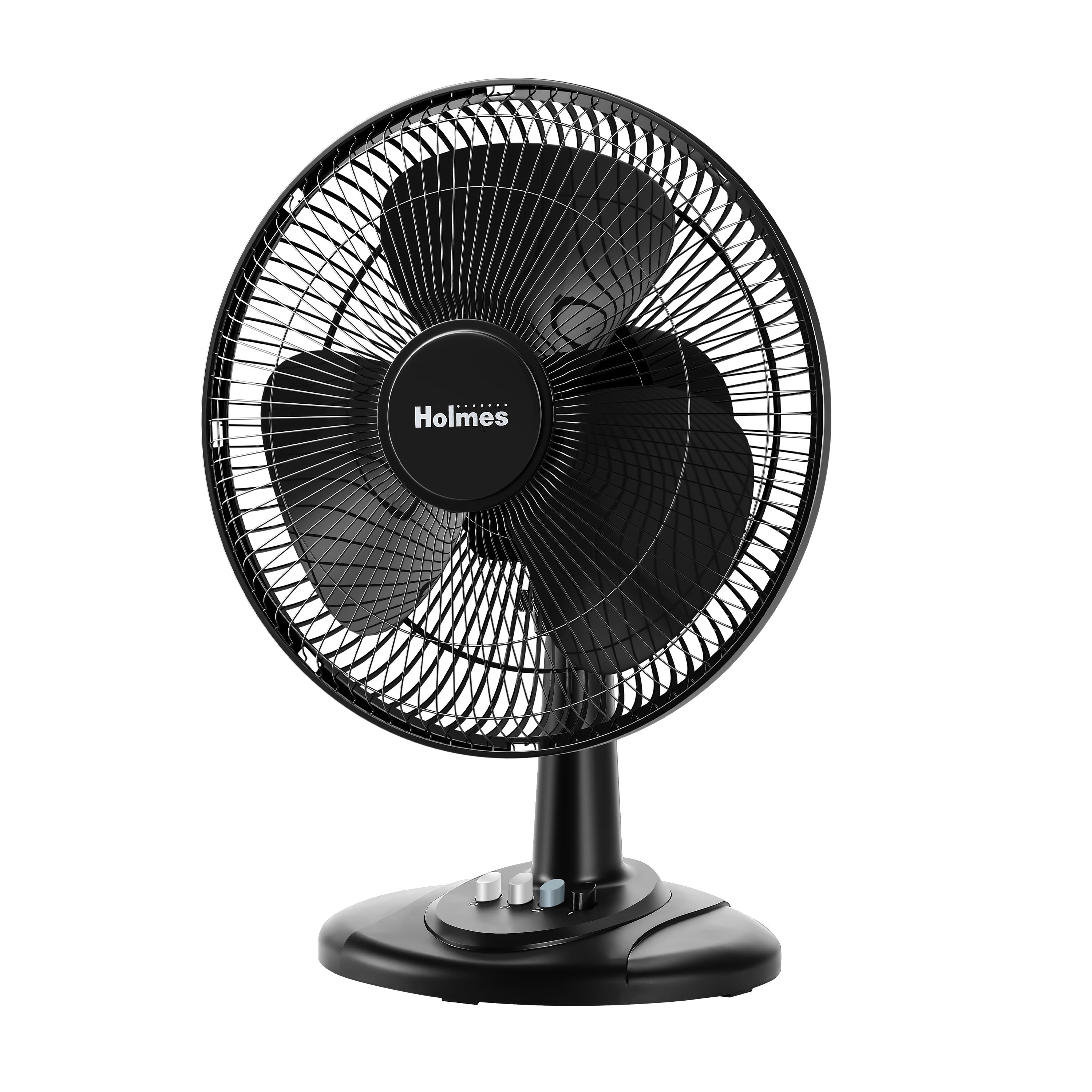 Holmes 12” Oscillating Table Fan – 3-Speed, Adjustable Head Tilt, 70° Oscillation, Powerful Airflow
