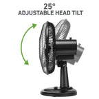 Holmes 12” Oscillating Table Fan – 3-Speed, Adjustable Head Tilt, 70° Oscillation, Powerful Airflow