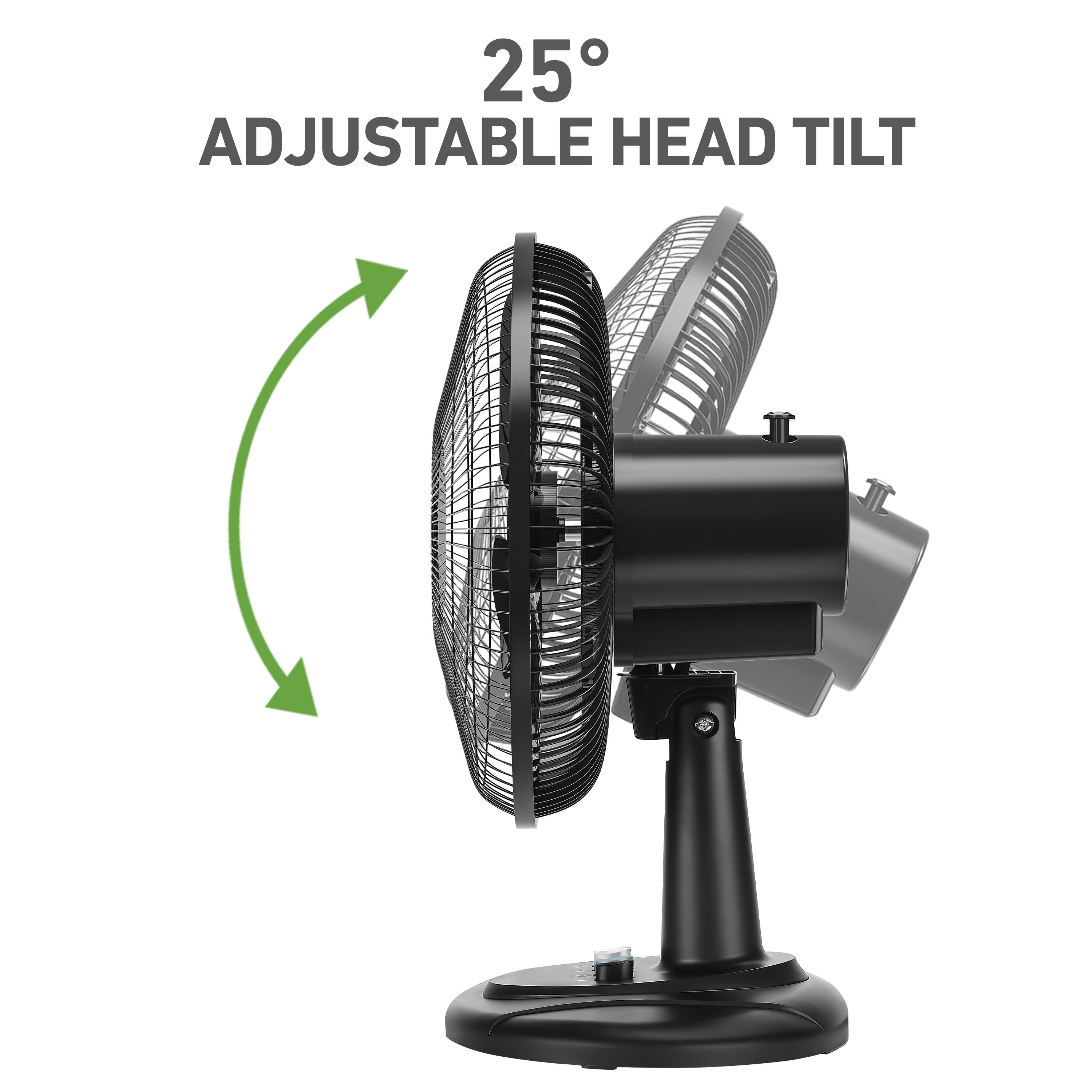 Holmes 12” Oscillating Table Fan – 3-Speed, Adjustable Head Tilt, 70° Oscillation, Powerful Airflow