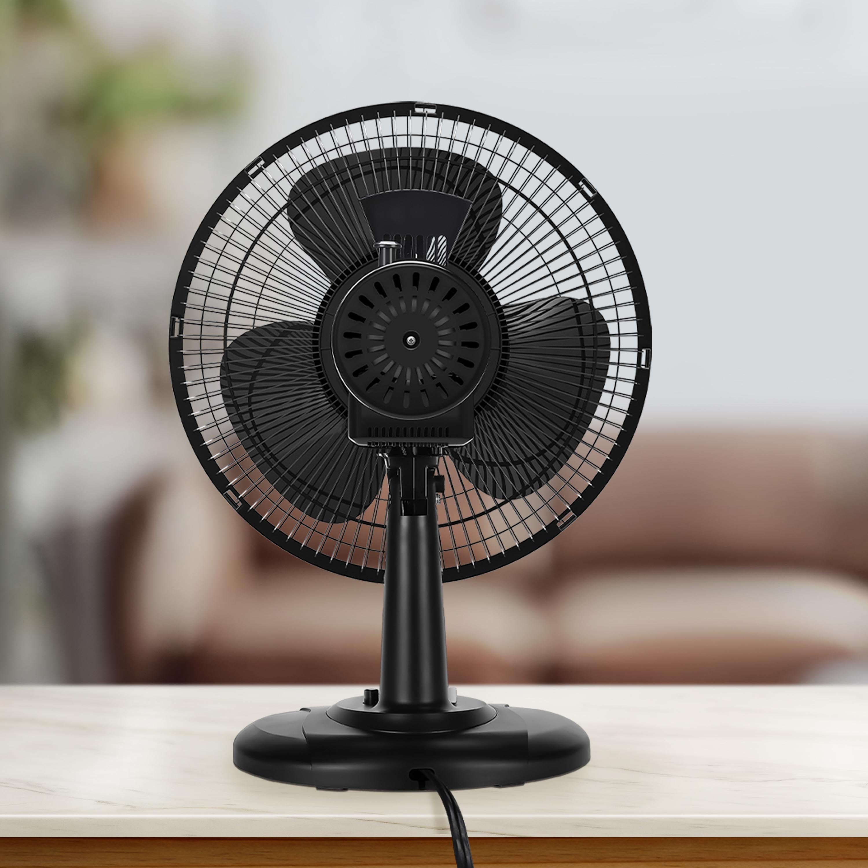 Holmes 12” Oscillating Table Fan – 3-Speed, Adjustable Head Tilt, 70° Oscillation, Powerful Airflow