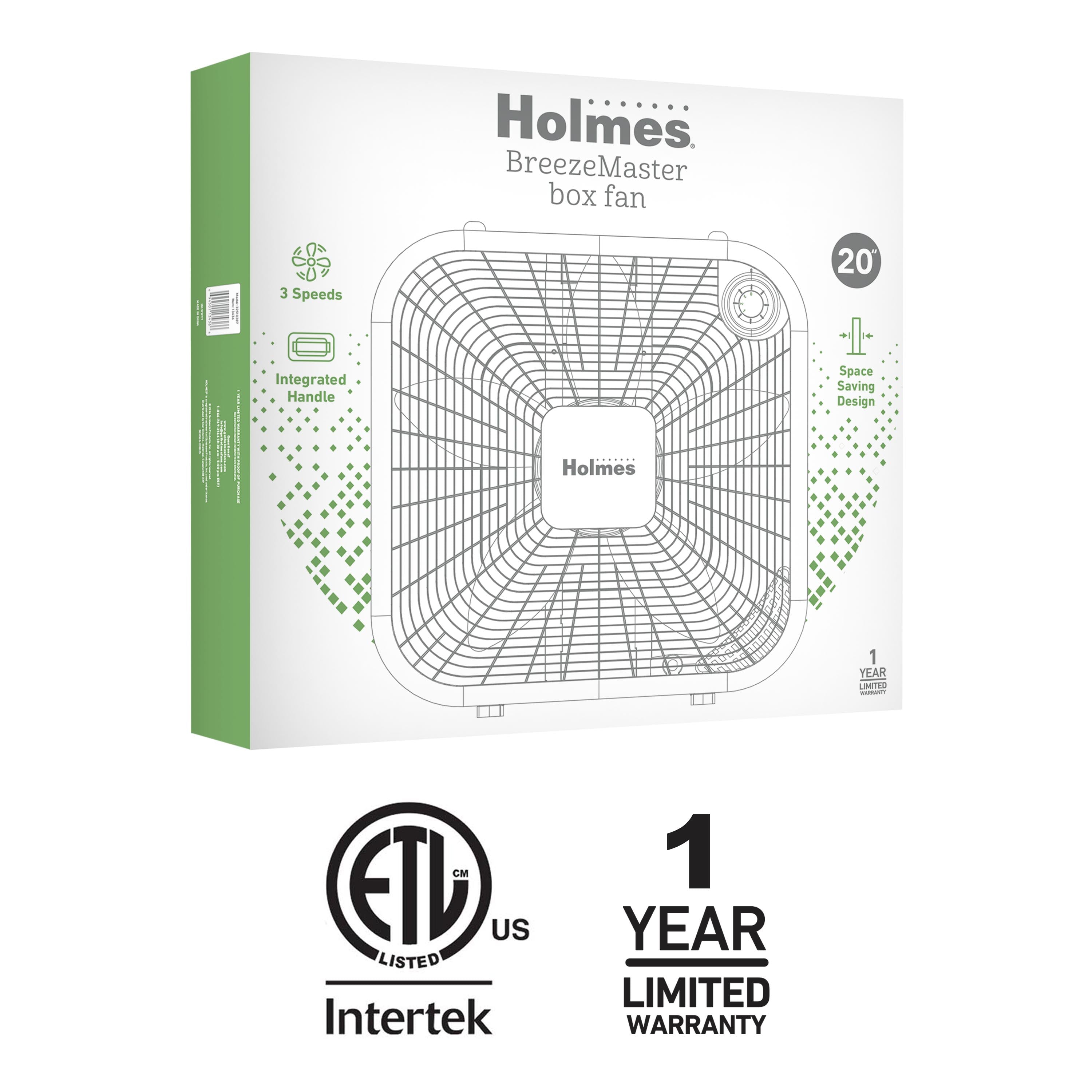 Holmes® 20-Inch High-Velocity Box Fan, White