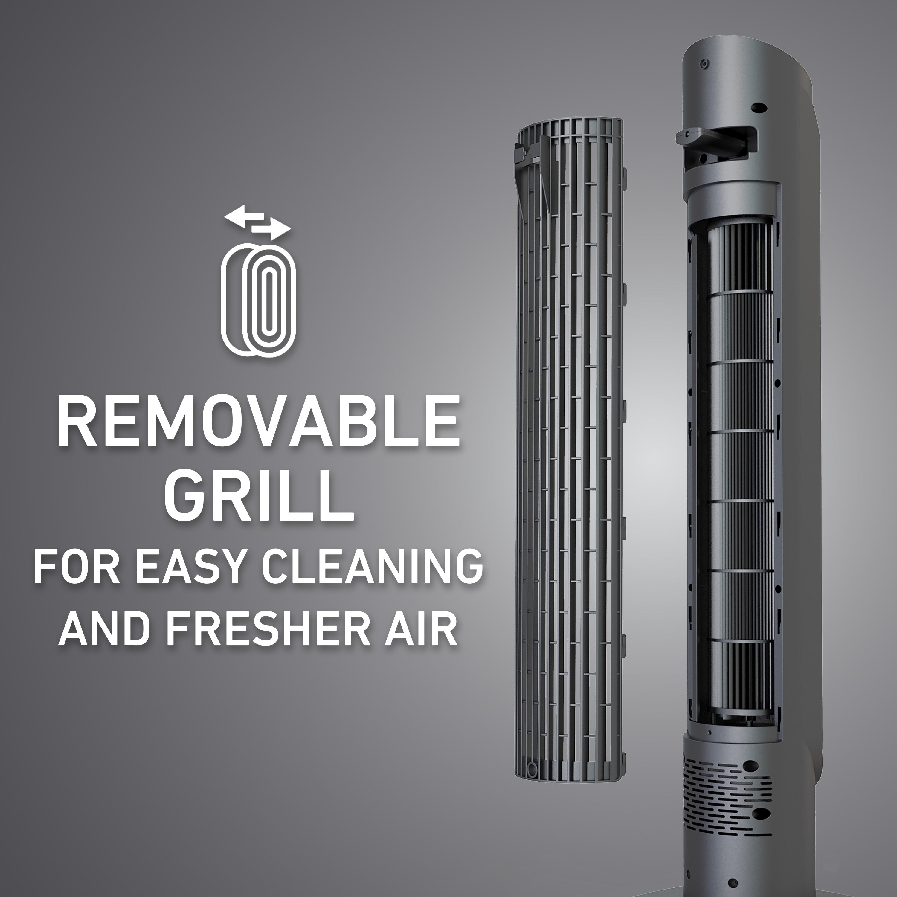 Holmes 36" Digital CleanBreeze Tower Fan with Remote 6 Speeds 75° Oscillation Black