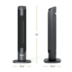 Holmes 36" Digital CleanBreeze Tower Fan with Remote 6 Speeds 75° Oscillation Black