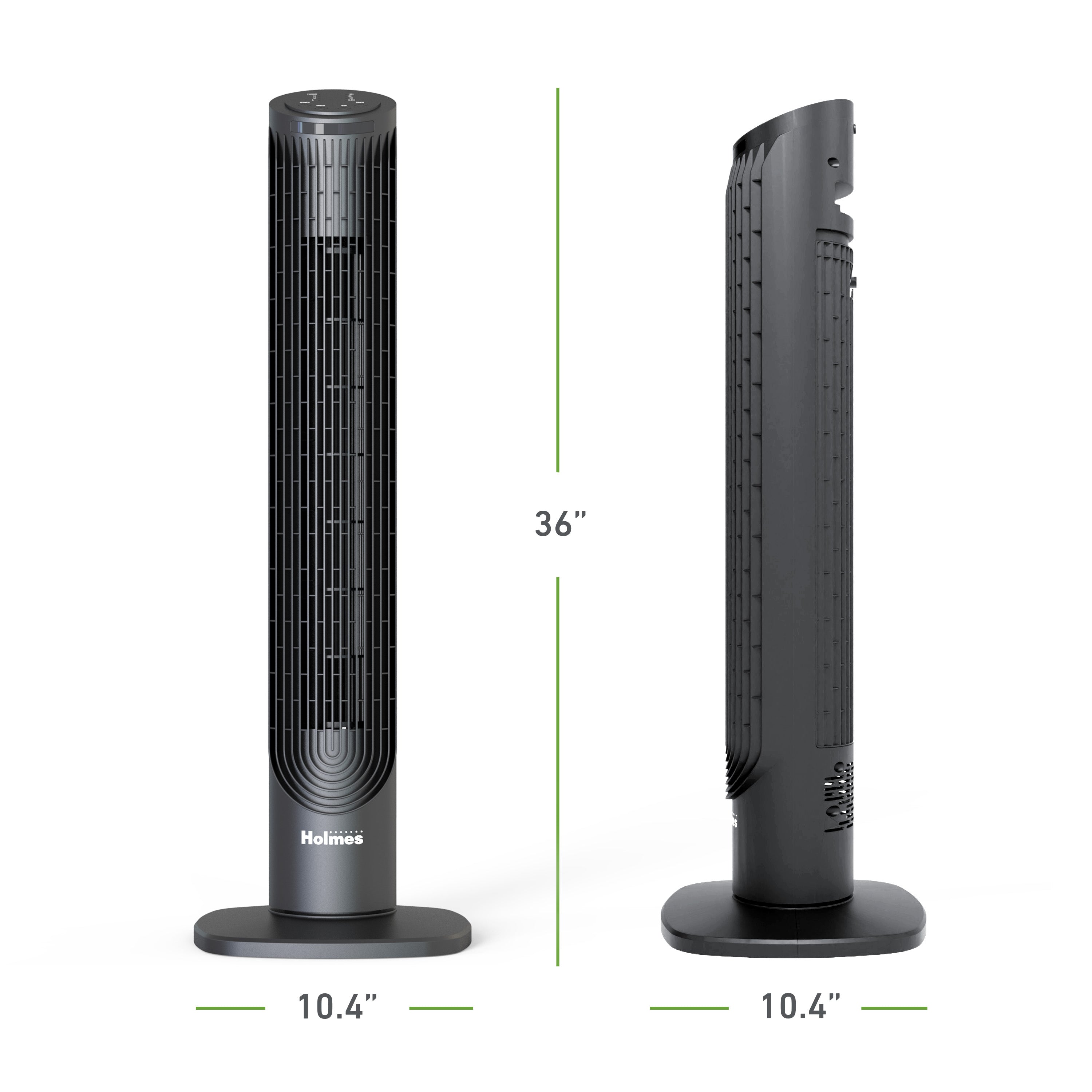 Holmes 36" Digital CleanBreeze Tower Fan with Remote 6 Speeds 75° Oscillation Black