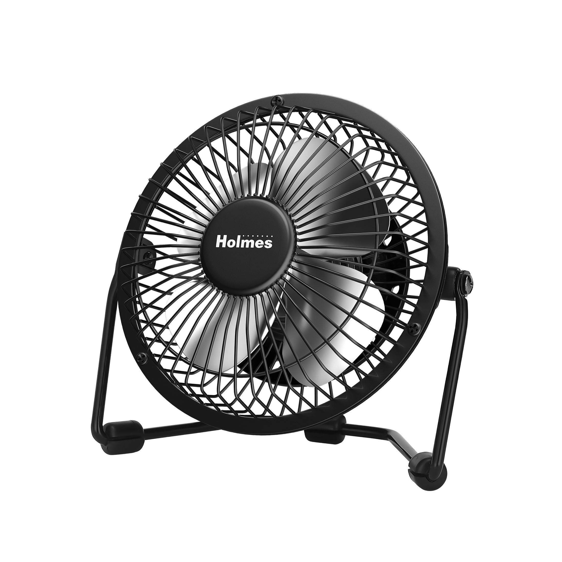 Holmes 4" Mini High-Velocity Personal Desk Fan with Adjustable 360° Head Tilt Black