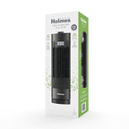 Holmes 13" Oscillating 3 Speed Mini Tower Fan with Digital Clock Black
