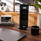 Holmes 13" Oscillating 3 Speed Mini Tower Fan with Digital Clock Black