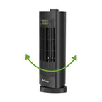 Holmes 13" Oscillating 3 Speed Mini Tower Fan with Digital Clock Black