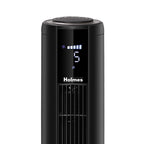 Holmes 37" Digital Oscillating 5 Speed Tower Fan with Clear Read Display and Remote Control Black