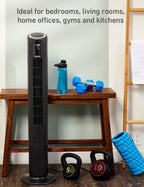 Holmes 42" Oscillating 5-Speed Digital Tower Fan with Remote Control Black