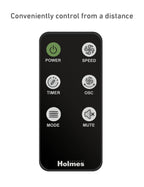 Holmes 42" Oscillating 5-Speed Digital Tower Fan with Remote Control Black