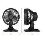 Holmes Blizzard 9" Table Fan, 3-Speed, Oscillating, Wall Mountable, Adjustable Head, Charcoal