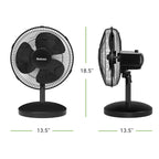 Holmes 12” Table Fan, 3 Speeds, 75° Oscillation, 15° Adjustable Tilt, Quiet Operation