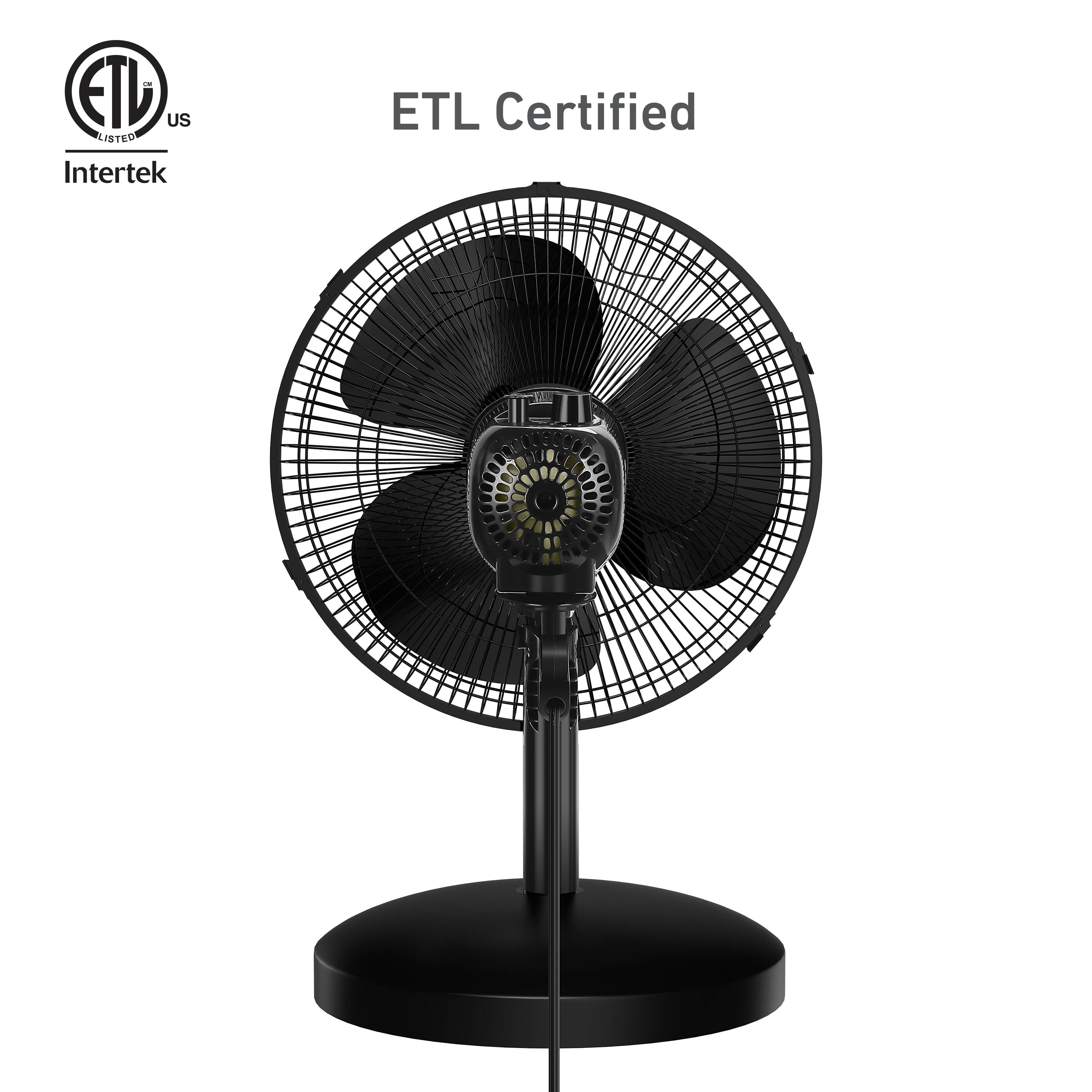 Holmes 12” Table Fan, 3 Speeds, 75° Oscillation, 15° Adjustable Tilt, Quiet Operation