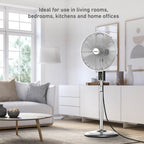Holmes 16" Digital Oscillating Stand Fan – 3 Speeds, Remote Control, Adjustable Height & Tilt, Metal Finish