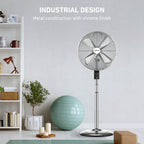 Holmes 16" Digital Oscillating Stand Fan – 3 Speeds, Remote Control, Adjustable Height & Tilt, Metal Finish