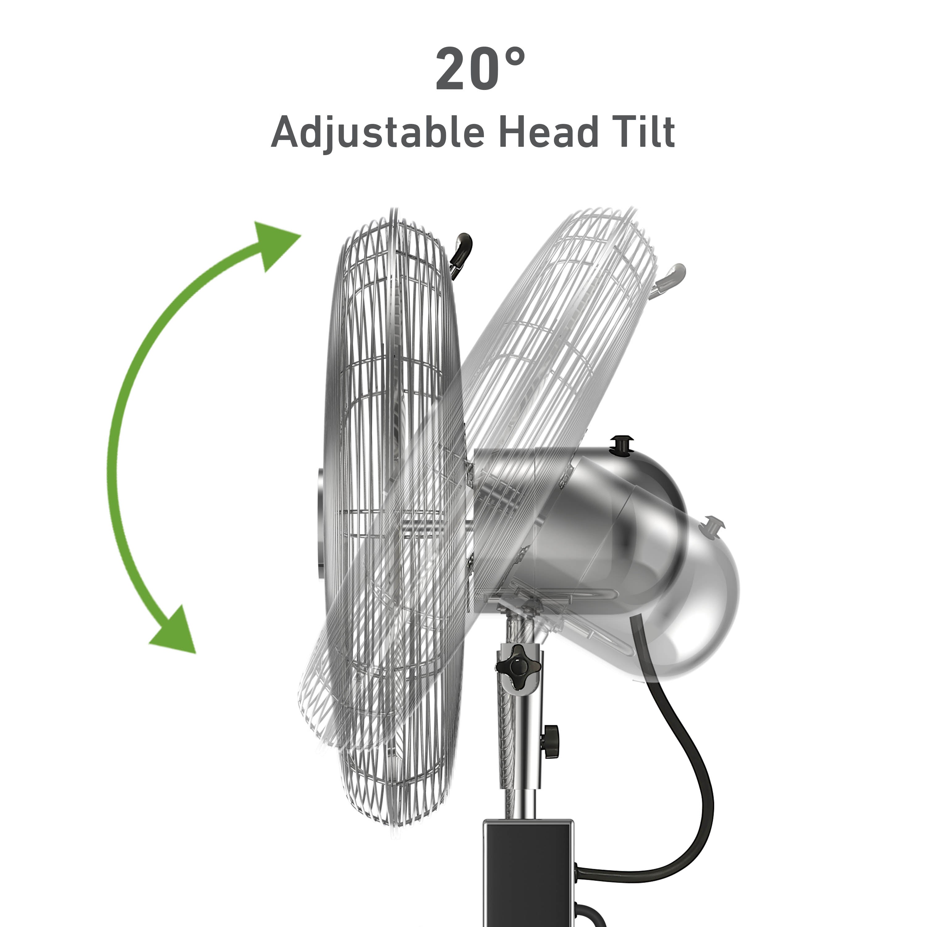 Holmes 16" Digital Oscillating Stand Fan – 3 Speeds, Remote Control, Adjustable Height & Tilt, Metal Finish