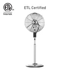 Holmes 16" Digital Oscillating Stand Fan – 3 Speeds, Remote Control, Adjustable Height & Tilt, Metal Finish