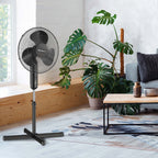 Holmes 16" Oscillating 3 Speed Manual Stand Fan Black