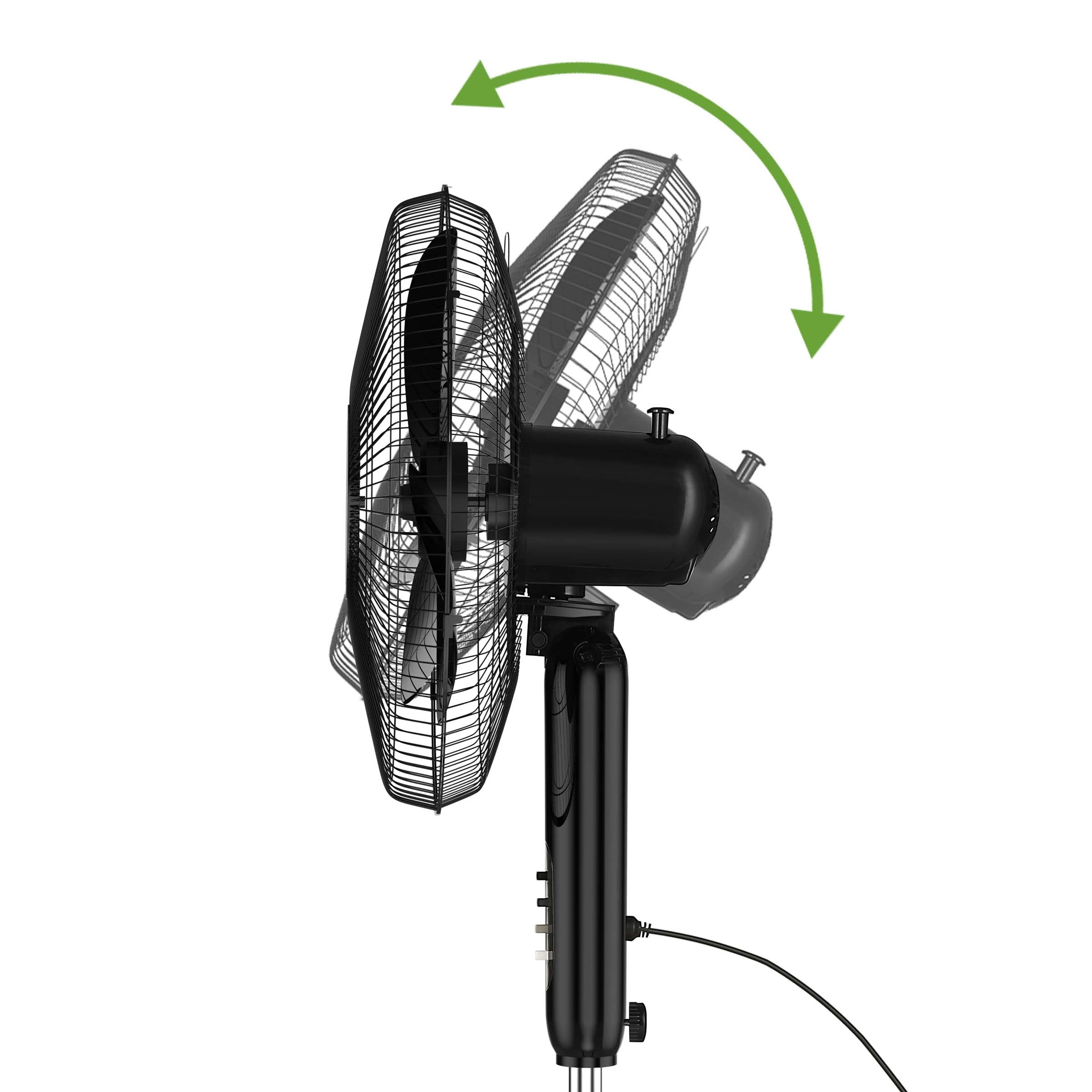 Holmes 16" Oscillating 3 Speed Manual Stand Fan Black