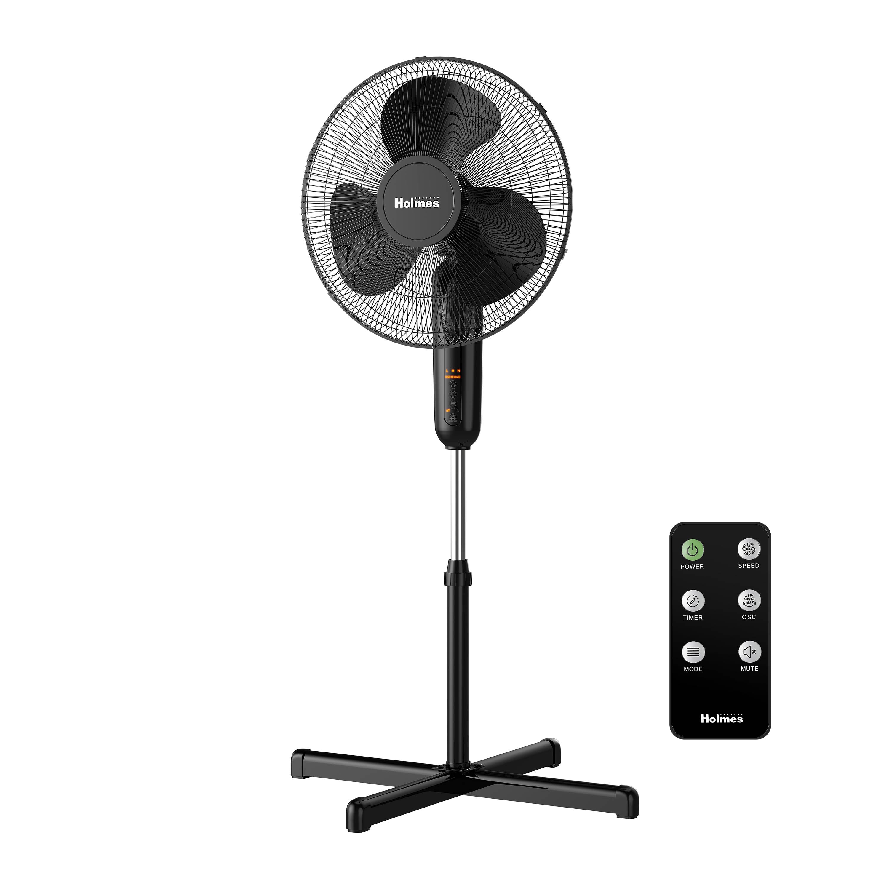 Holmes 16" Digital Stand Fan, 3-Speed, 3 Modes, Oscillating, Timer, Remote