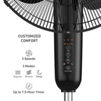 Holmes 16" Digital Stand Fan, 3-Speed, 3 Modes, Oscillating, Timer, Remote