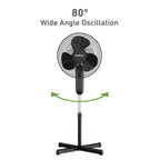 Holmes 16" Digital Stand Fan, 3-Speed, 3 Modes, Oscillating, Timer, Remote