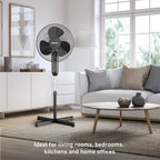 Holmes 16" Digital Stand Fan, 3-Speed, 3 Modes, Oscillating, Timer, Remote