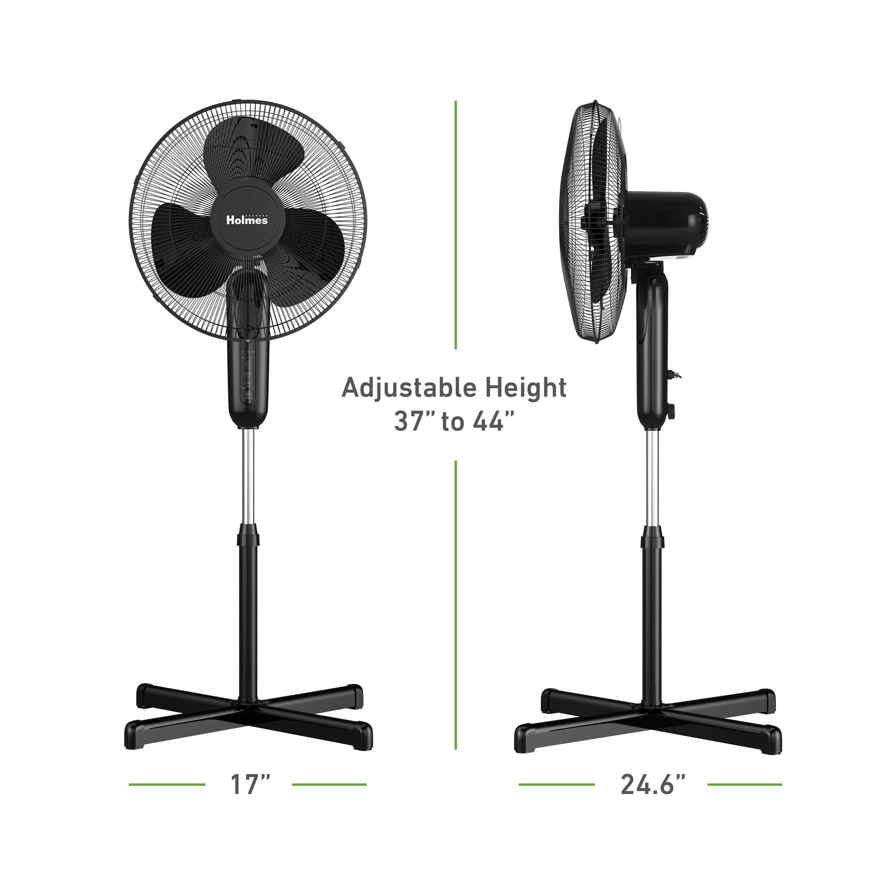 Holmes 16" Digital Stand Fan, 3-Speed, 3 Modes, Oscillating, Timer, Remote