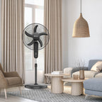 Holmes 18 Inch Oscillating Stand Fan 3 Speed Powerful Airflow Adjustable Height 30 Degree Tilt Wide Angle