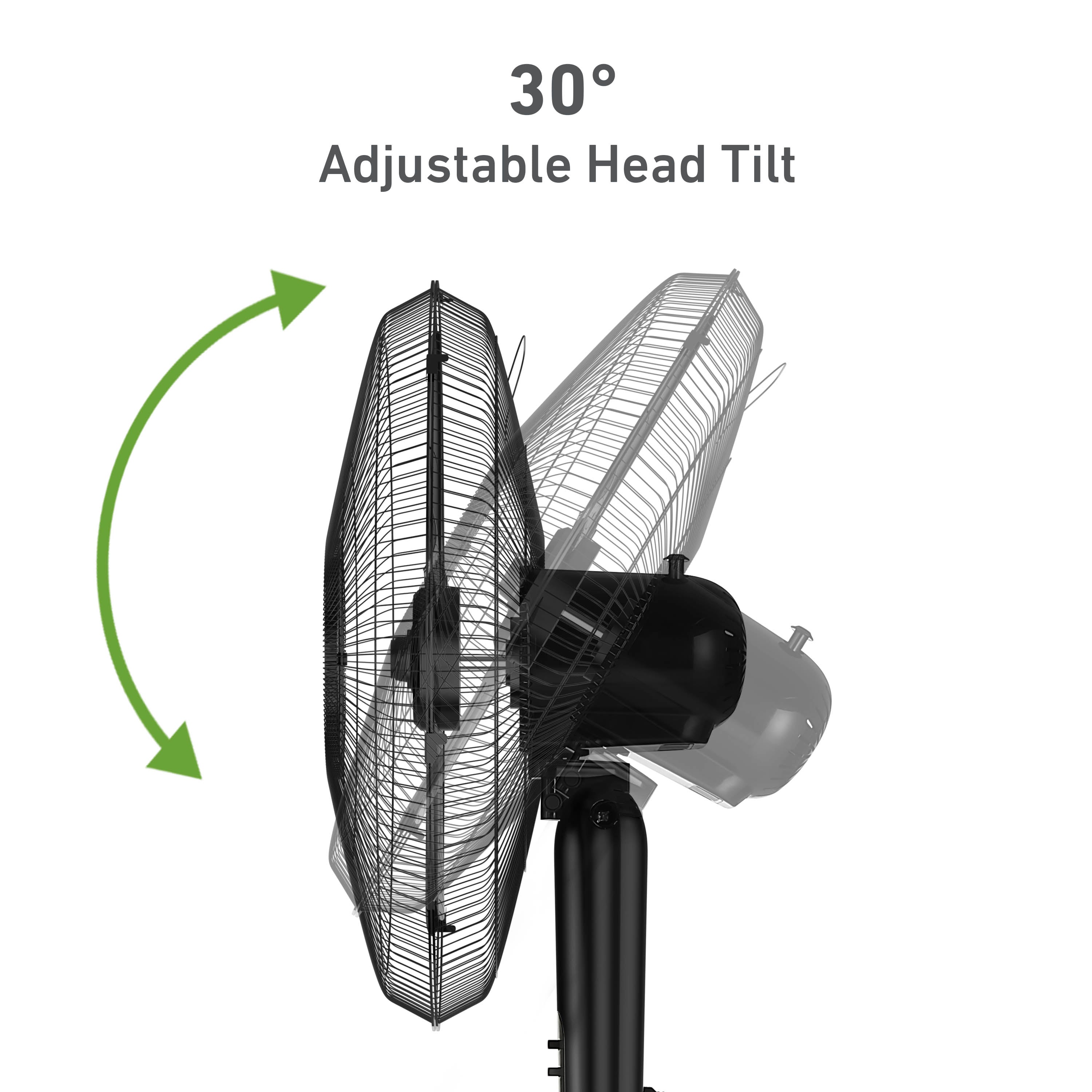 Holmes 18 Inch Oscillating Stand Fan 3 Speed Powerful Airflow Adjustable Height 30 Degree Tilt Wide Angle