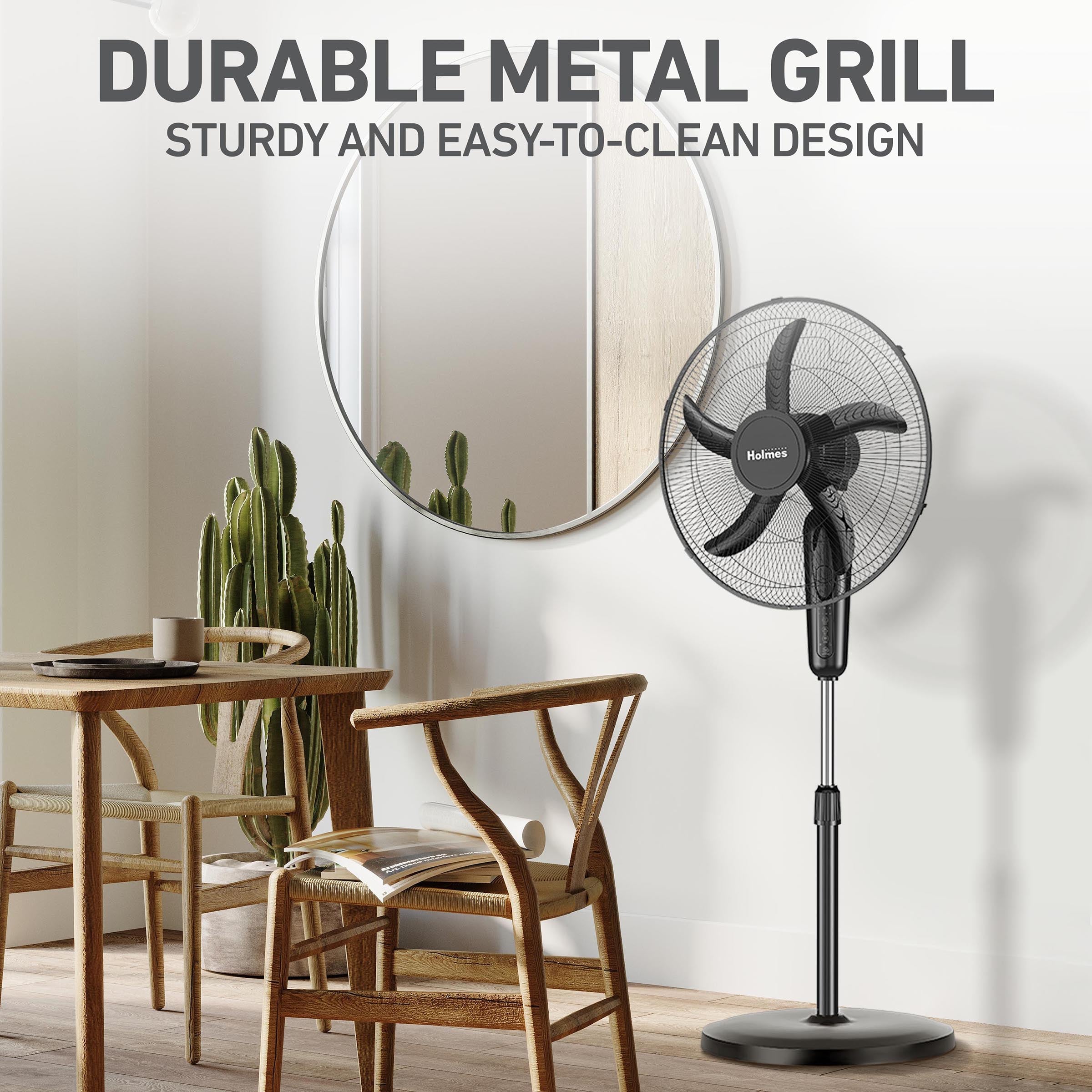 Holmes 16” BladeBreeze Digital Stand Fan Oscillation Remote Black