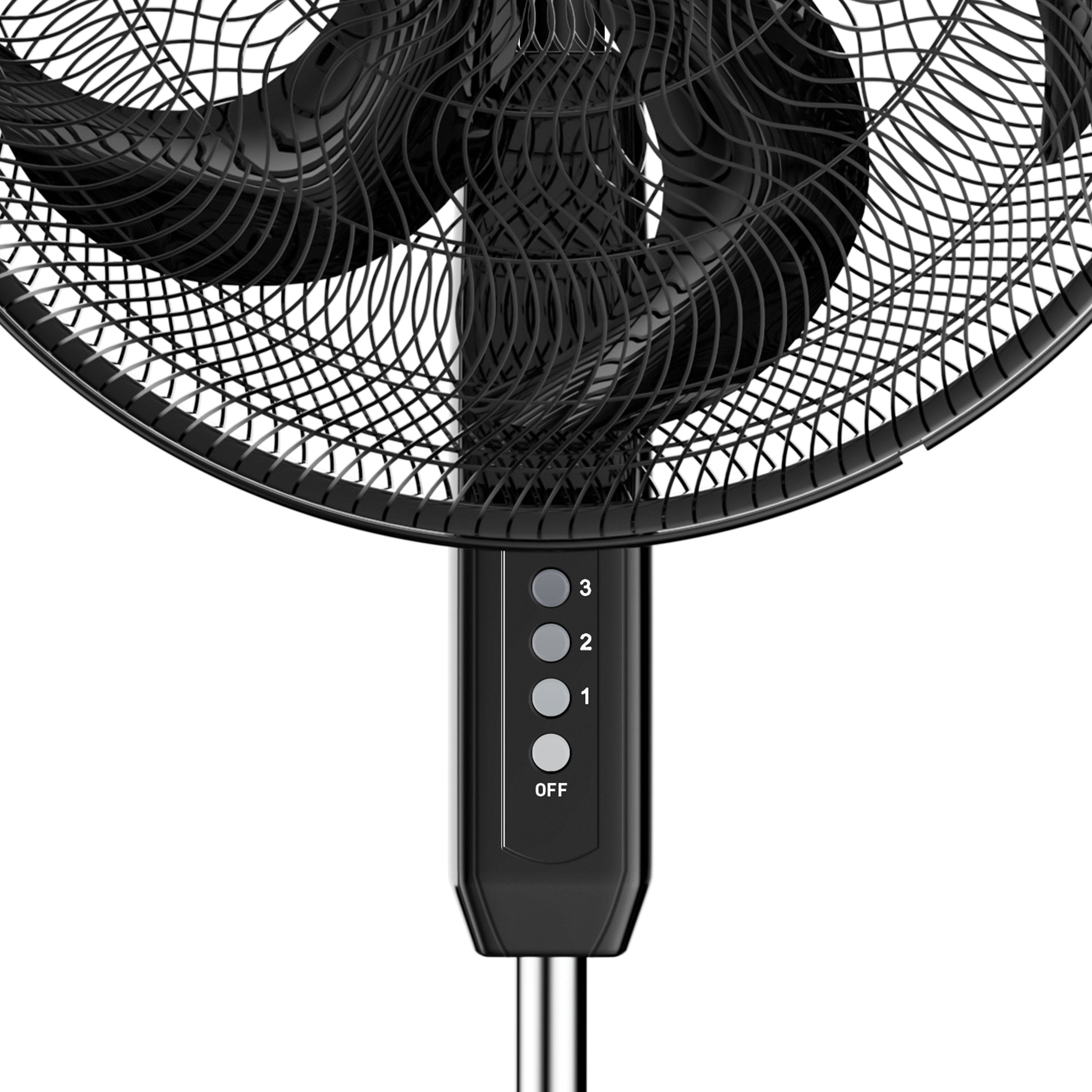 'Holmes 16" Big Breeze Manual Oscillating Stand Fan with 6-Blade Design, Powerful Airflow, Adjustable Height – Black