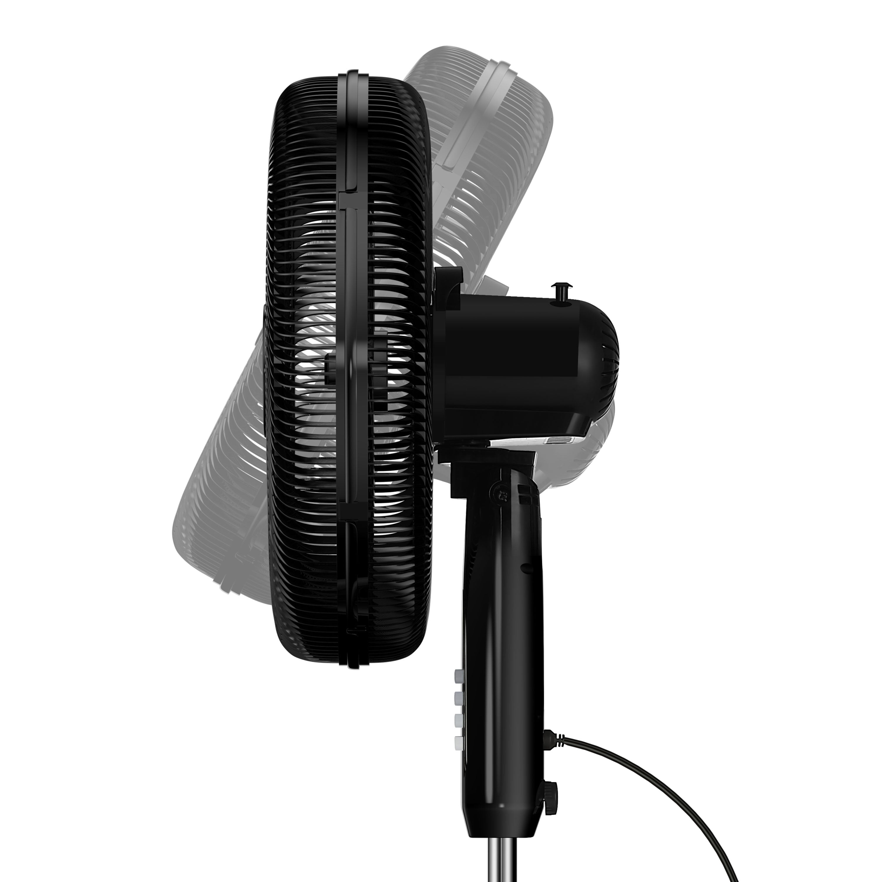 'Holmes 16" Big Breeze Manual Oscillating Stand Fan with 6-Blade Design, Powerful Airflow, Adjustable Height – Black