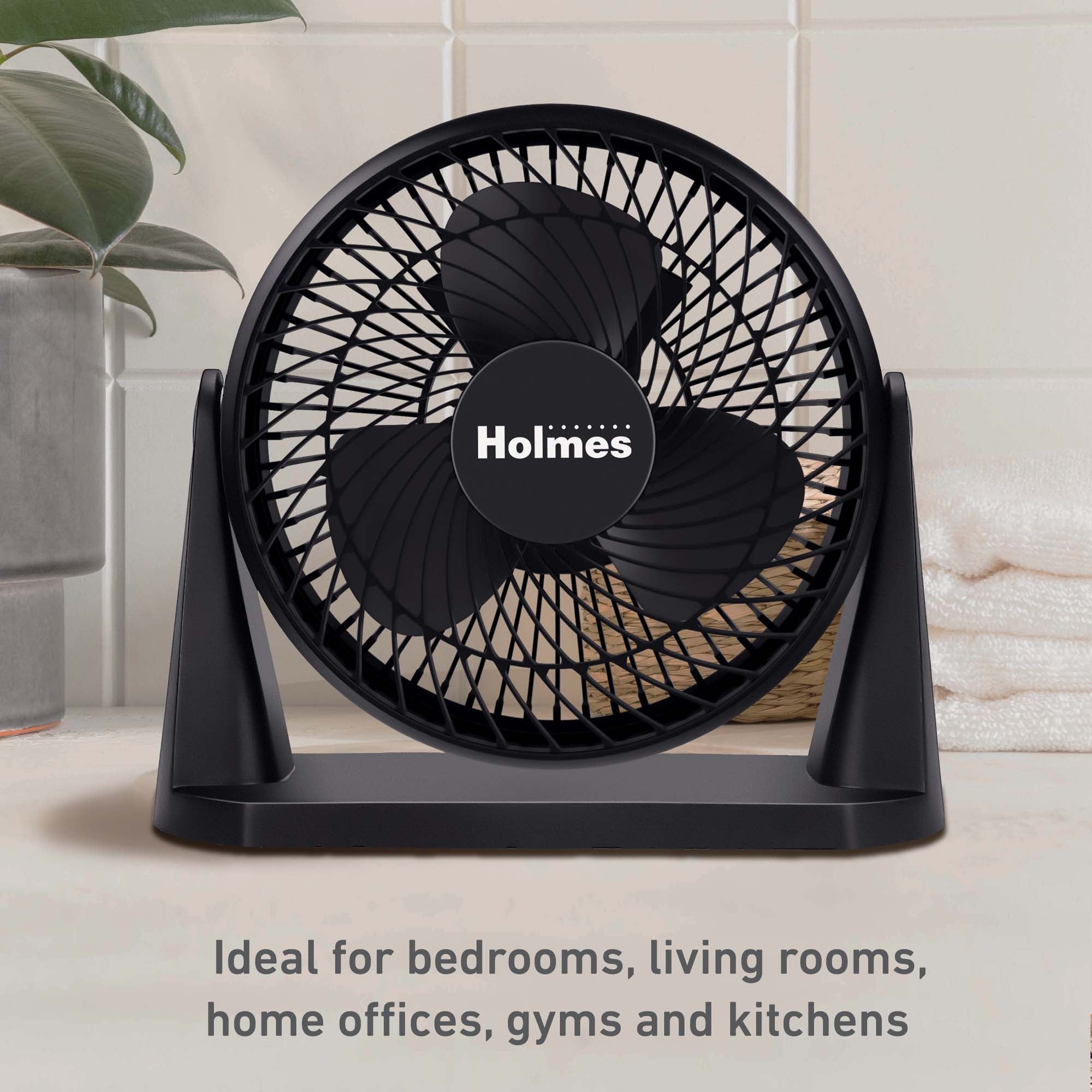 Holmes Blizzard Air Circulator Table Fan, 3 Speeds, Adjustable Tilt, Wall Mountable, Misty Blue