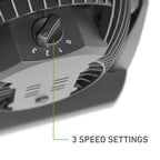 Holmes Blizzard Air Circulator Table Fan, 3 Speeds, Adjustable Tilt, Wall Mountable, Misty Blue