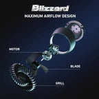 Holmes Blizzard 6" 3-Speed Capacitive Touch 9.3” Tall Digital Air Circulator Fan, Black and Chrome