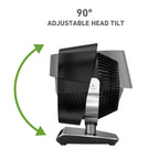 Holmes Blizzard 6" 3-Speed Capacitive Touch 9.3” Tall Digital Air Circulator Fan, Black and Chrome