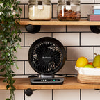 Holmes Blizzard 6" 3-Speed Capacitive Touch 9.3” Tall Digital Air Circulator Fan, Black and Chrome