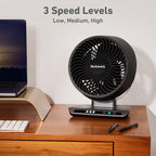 Holmes Blizzard 8" Digital 3-Speed Air Circulator Fan with Capacitive Touch and Remote Control Black