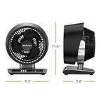 Holmes Blizzard 8" Digital 3-Speed Air Circulator Fan with Capacitive Touch and Remote Control Black