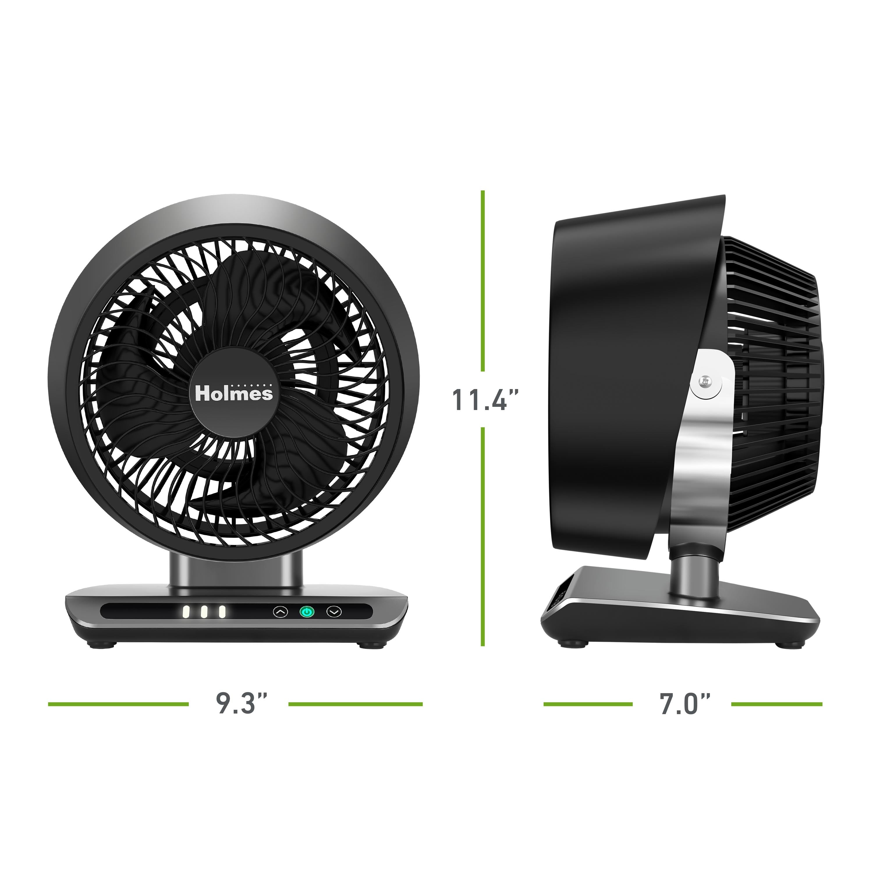Holmes Blizzard 8" Digital 3-Speed Air Circulator Fan with Capacitive Touch and Remote Control Black