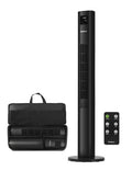 Holmes 45" Stack-N-Connect Oscillating 4-Speed Digital Tower Fan with Storage Bag and Remote Control Black