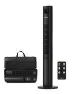 Holmes 45" Stack-N-Connect Oscillating 4-Speed Digital Tower Fan with Storage Bag and Remote Control Black