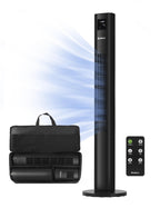 Holmes 45" Stack-N-Connect Oscillating 4-Speed Digital Tower Fan with Storage Bag and Remote Control Black