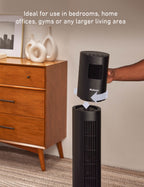 Holmes 45" Stack-N-Connect Oscillating 4-Speed Digital Tower Fan with Storage Bag and Remote Control Black
