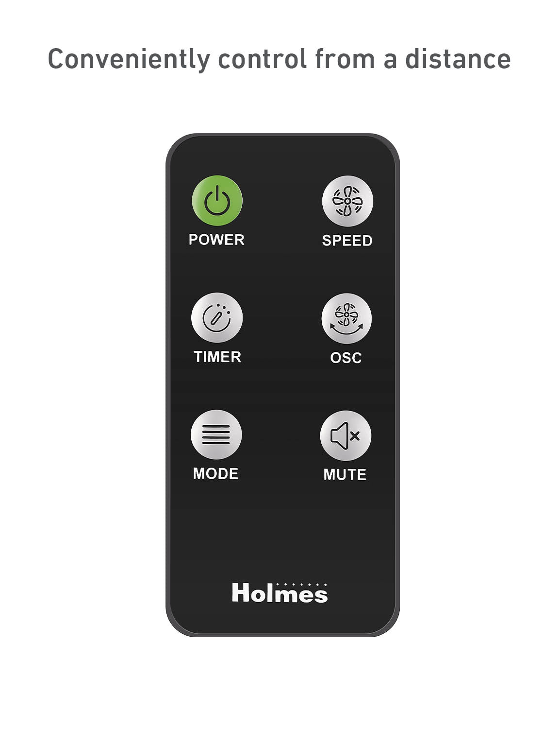 Holmes 45" Stack-N-Connect Oscillating 4-Speed Digital Tower Fan with Storage Bag and Remote Control Black